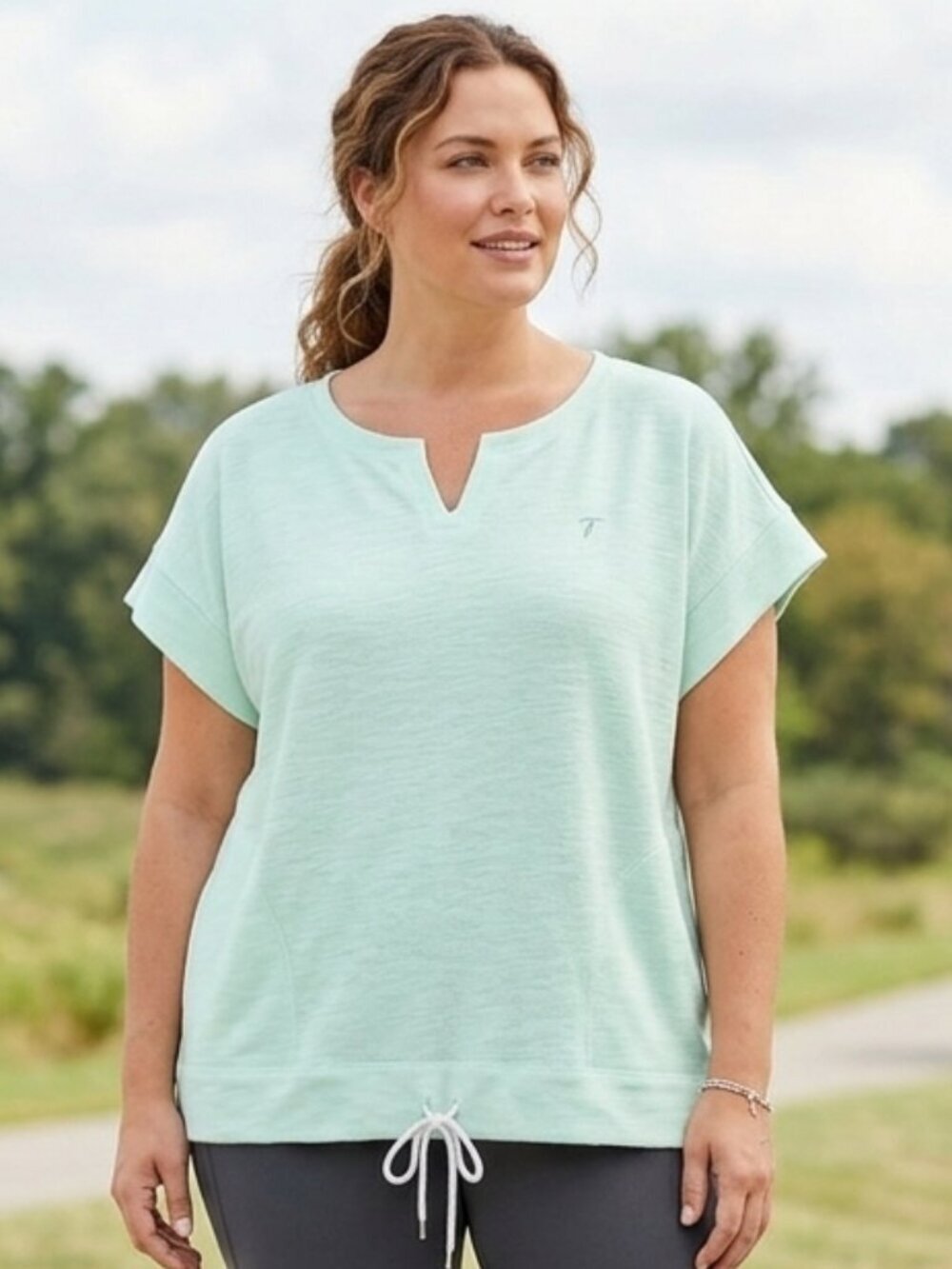 T by Talbots Light Blue Top Short Sleeve Womens Plus Size 3X